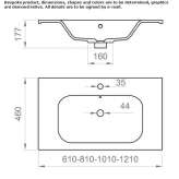 Built-in single sink in cultured marble Plumelin