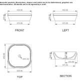 Square ceramic washbasin, countertop Izimsa