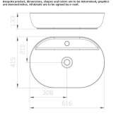 Oval countertop ceramic washbasin Kosmach