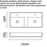 Podwójna umywalka ceramiczna nablatowa Paszto