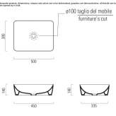 Rectangular countertop ceramic washbasin Sanem