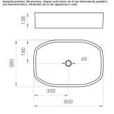 Rectangular countertop ceramic washbasin Pratau