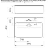 Rectangular countertop washbasin made of cultured marble Winden