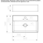 Rectangular countertop ceramic washbasin Kosmach