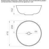 Round countertop washbasin made of cultured marble Sandovo