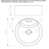 Round ceramic washbasin, countertop Kosmach