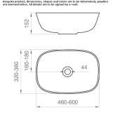 Rectangular countertop washbasin made of cultured marble Sandovo