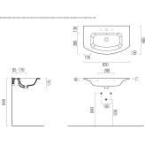 Ceramic washbasin with towel rack Riebini