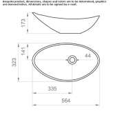 Countertop washbasin made of oval cultured marble Sandovo