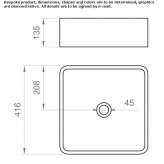 Square ceramic washbasin, countertop Pratau