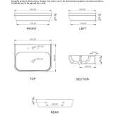 Rectangular single ceramic washbasin Izimsa