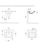 Rectangular single ceramic washbasin with towel rail Besleney