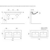 Podwójna prostokątna umywalka ceramiczna Besleney