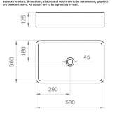 Rectangular countertop ceramic washbasin Pratau