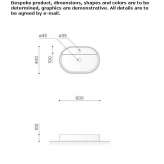 Pietraluce® oval countertop washbasin Fosca