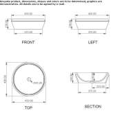 Round ceramic washbasin, countertop Izimsa