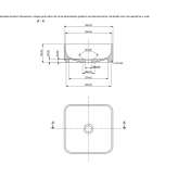Kwadratowa umywalka nablatowa w nowoczesnym stylu z kamienia naturalnego Bimenes