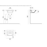 Rectangular single ceramic washbasin with towel rail Besleney