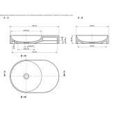 Countertop washbasin made of quartz sand, printed in 3D Jerte