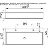 Double rectangular ceramic washbasin Insch