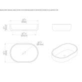 Umywalka nablatowa owalna z kamienia naturalnego Kobior