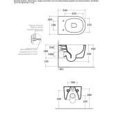 Ceramic wall-hung toilet without a rim Omia