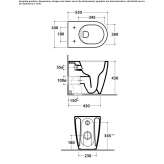 Floor-mounted ceramic toilet, rimless Sumas