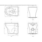 Back to the wall Ceramic toilet mounted on the floor Theale