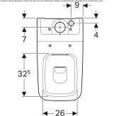 Glass Chinese toilet with external flush Elstead