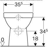 Back to the wall. Glass Chinese toilet mounted on the floor Galati