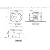 Floor-mounted ceramic toilet, rimless Ocoee