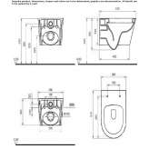 Ceramic wall-hung toilet without a rim Tankuche