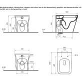 Floor-mounted ceramic toilet, rimless Bootle