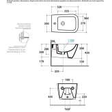 Ceramic wall-hung bidet with overflow Rosneath