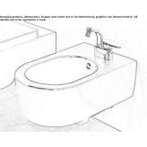 Ceramic wall-hung bidet Saetila