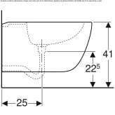 Wall-mounted bidet with overflow Gardeja