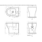 Floor-mounted ceramic bidet with overflow Theale