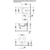 Compact wall-hung bidet with overflow Atoka