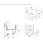 Kompaktowy bidet porcelanowy montowany do podłogi Meningie