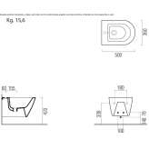 Ceramic wall-hung bidet with overflow Woumen