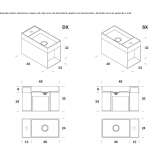 Korakril™ rectangular wall-mounted washbasin Woodfin