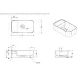 Prostokątna umywalka Acovi® do montażu na ścianie Prechac