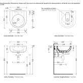 Umywalka ceramiczna ścienna z okrągłym przelewem Cofradia