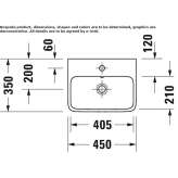 Rectangular washbasin with overflow Pradillo