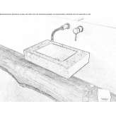 Rectangular concrete washbasin mounted to the wall Lonevag