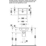 Rectangular ceramic washbasin Dardagny