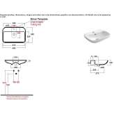 Rectangular ceramic hand washbasin with overflow Naples