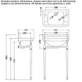 Rectangular porcelain glass washbasin with towel rack Schitu