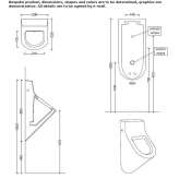 Suspended ceramic urinal Mailat