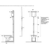 External ceramic toilet cistern Lugrin